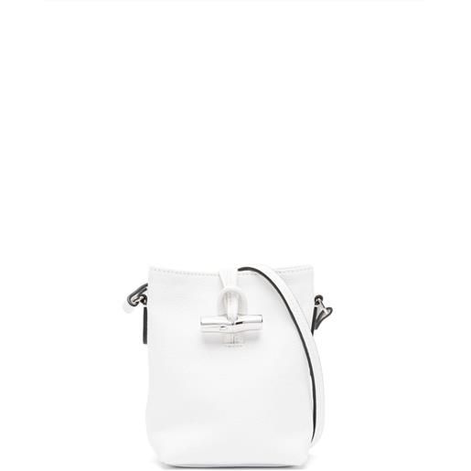 Longchamp borsa a tracolla roseau essential mini - bianco