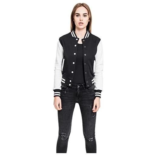 Urban Classics ladies 2-tone college sweatjacket giacca sportiva, multicolore (blk/wht), 3xl donna