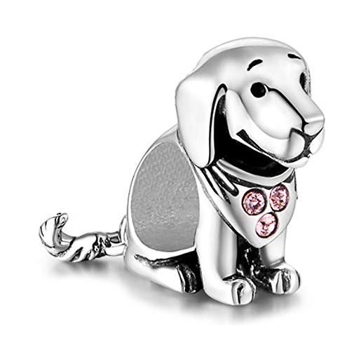 LSDesigns labrador cane ciondolo charm in argento sterling 925, compatibile con pandora moments braccialetti