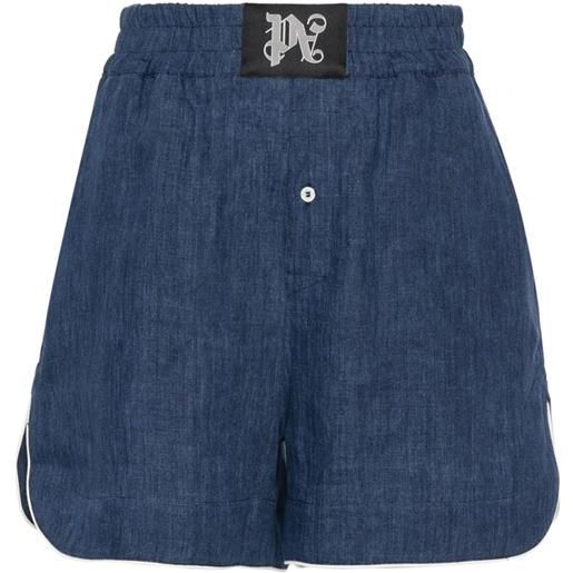 Palm Angels monogram linen boxer shorts - blu