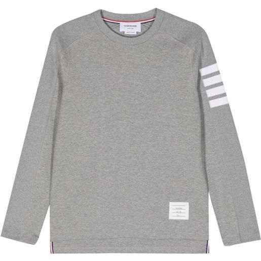 Thom Browne 4-bar stripe cotton sweatshirt - grigio