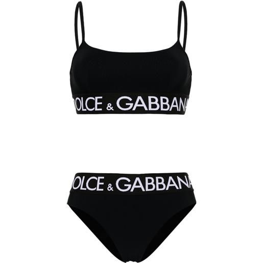 Dolce & Gabbana bikini stile bralette con banda logo - nero