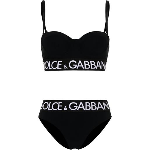 Dolce & Gabbana bikini con banda logo - nero