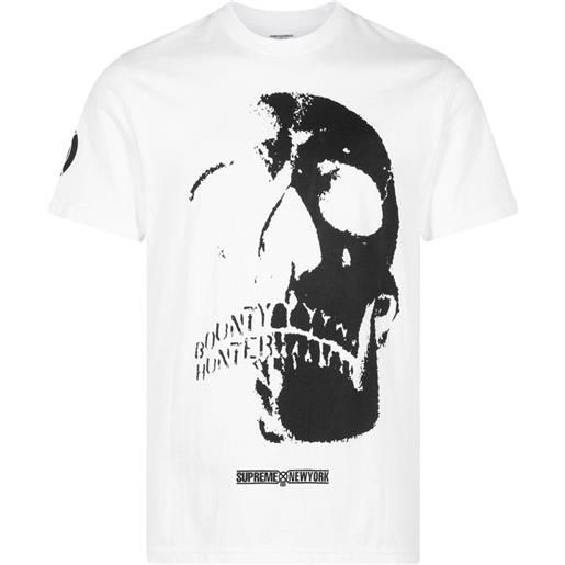 Supreme t-shirt x bounty hunter skulls - bianco