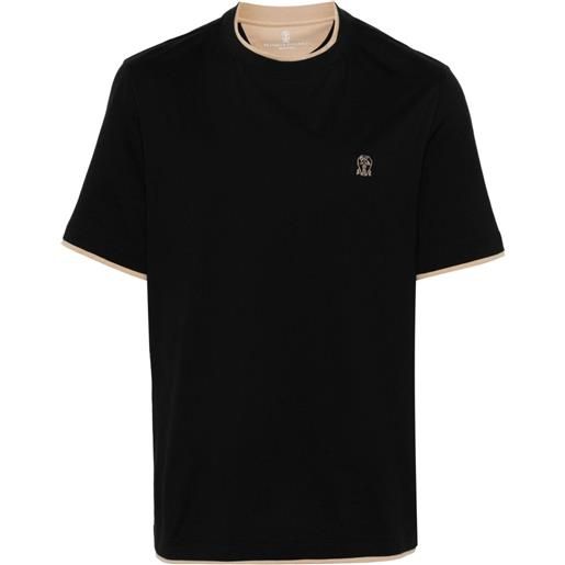 Brunello Cucinelli t-shirt con ricamo - nero