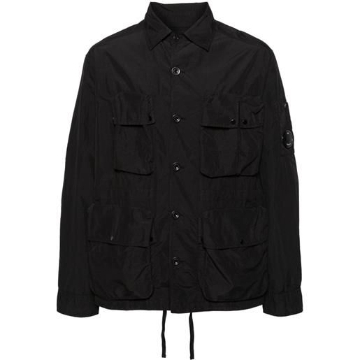C.P. Company giacca-camicia flatt con tasche cargo - nero