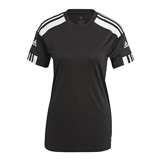 adidas squadra 21 short sleeve jersey t-shirt, black/white, s donna