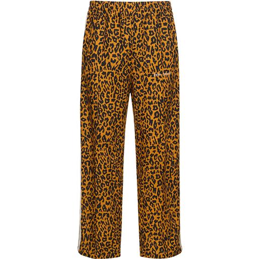 PALM ANGELS pantaloni cheetah in misto lino