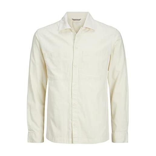 JACK & JONES jprpete spring overshirt l/s sn camicia, tofu/fit: vestibilità confortevole, l uomo