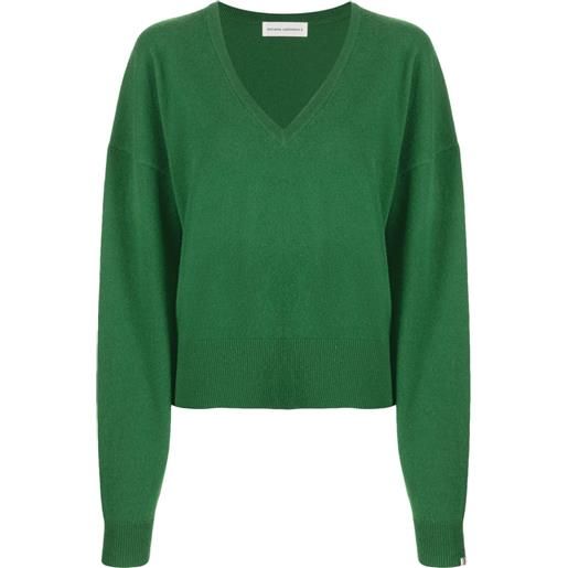 extreme cashmere maglione con scollo a v clash - verde