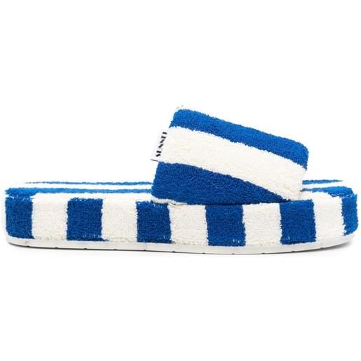 Sunnei slippers a righe - blu