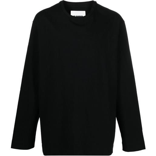 Jil Sander t-shirt con spacchi laterali - nero