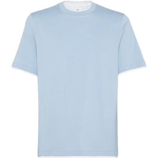 Brunello Cucinelli t-shirt con design a strati - blu
