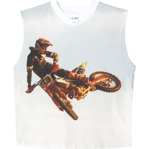 RE/DONE top baby muscle motocross - bianco