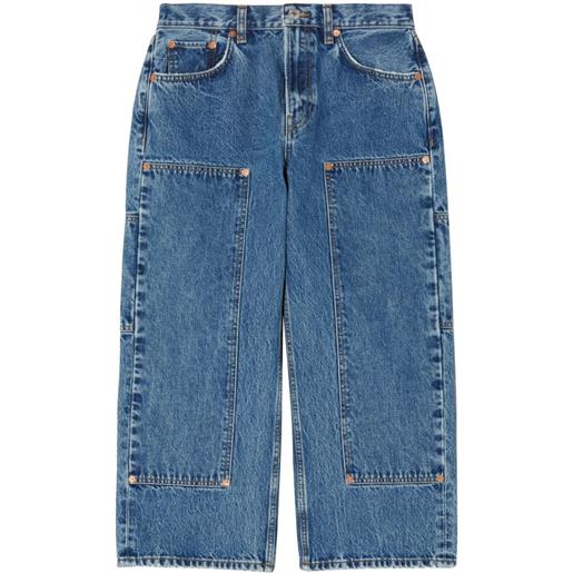 RE/DONE jeans crop the shortie a vita media - blu