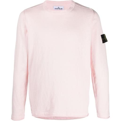 Stone Island maglione girocollo con applicazione compass - rosa