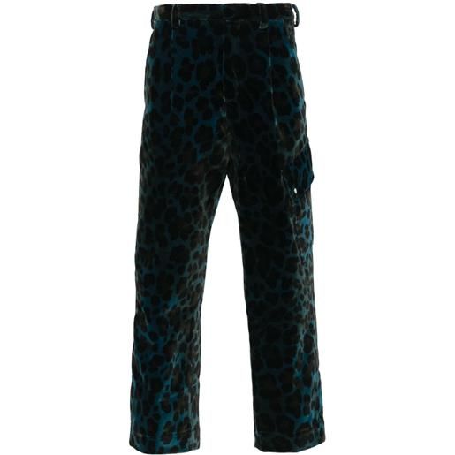 OAMC pantaloni combine leopardati - blu