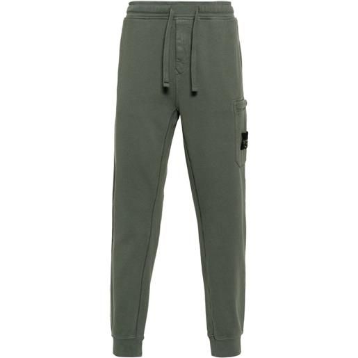 Stone Island pantaloni sportivi con applicazione compass - verde