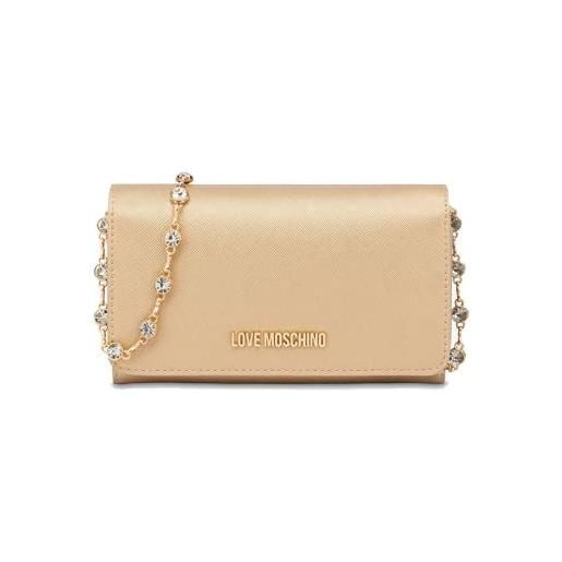 Love Moschino portafoglio con portamonete da donna marchio, modello jc4852pp4ik2, realizzato in pelle sintetica. Oro