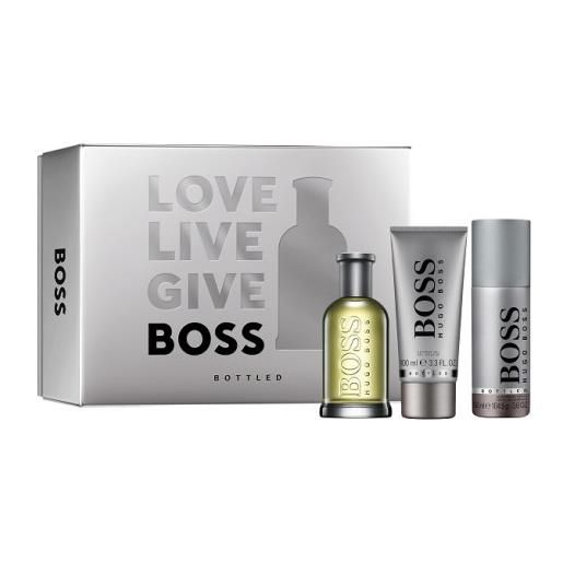 Hugo boss boss confezione bottled 100 ml + shower gel + deodorante cofanetto