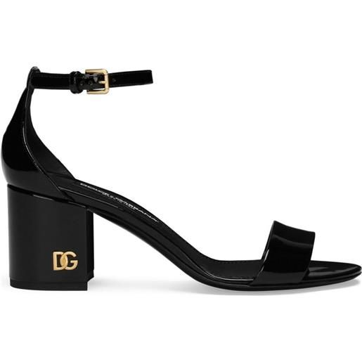 Dolce & Gabbana sandali con placca dg - nero