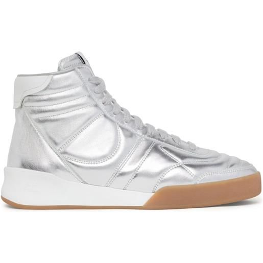 Courrèges sneakers mid club 02 in pelle - argento
