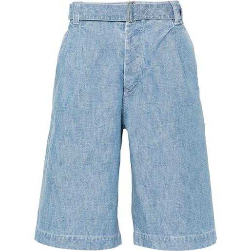 Kenzo shorts denim con pieghe - blu