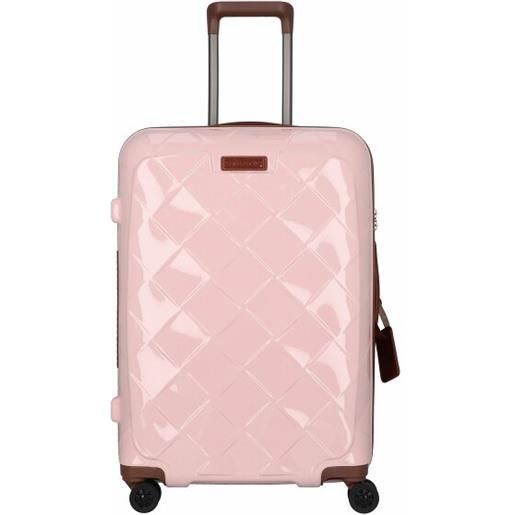 Stratic leather & more trolley a 4 ruote 65 cm rosa