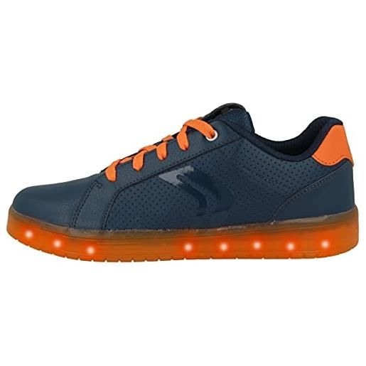 Geox j kommodor boy b, sneakers bambini e ragazzi, blu (navy/orange), 35 eu