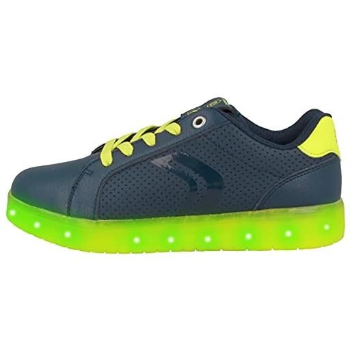 Geox j kommodor boy b, sneakers bambini e ragazzi, blu/verde (navy/lime), 35 eu