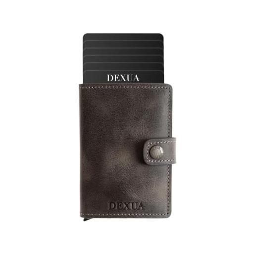 Dexua rfid protezione portafoglio pop-up porta carte di credito unisex in pelle mini portafoglio uomini e donne (sky grey)