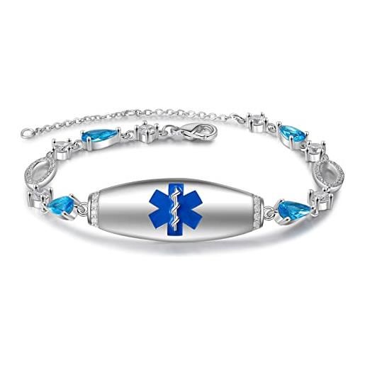 lorajewel braccialetto di allarme medico personalizzare bracciale da uomo e donna nastro braccialetto di rame sos di emergenza festa del papà festa della mamma regalo (3#)