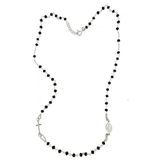 Damiata Gioielli collana rosario unisex urania preziosi in argento e cristalli neri clr1001