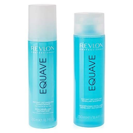 REVLON PROFESSIONAL equave - set di cura hydro nutritive detangling conditioner & micellar shampoo, 450 ml, balsamo districante e shampoo per capelli, formula a 2 fasi, per capelli normali e secchi