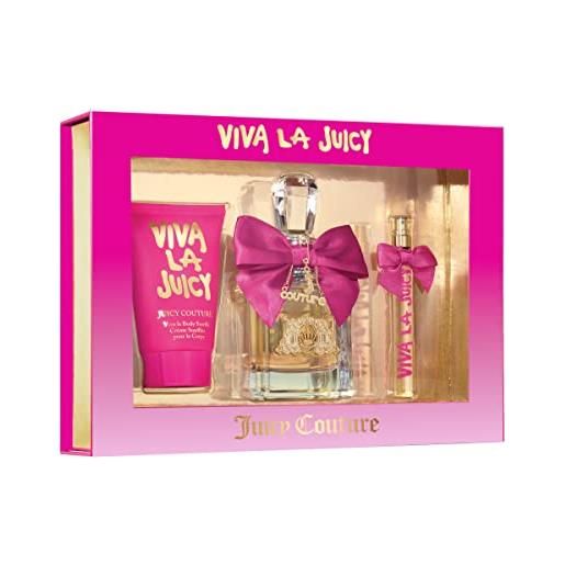 Juicy Couture viva la juicy eau de parfum donna vaporizzatore set regalo con crema corpo, spray borsa