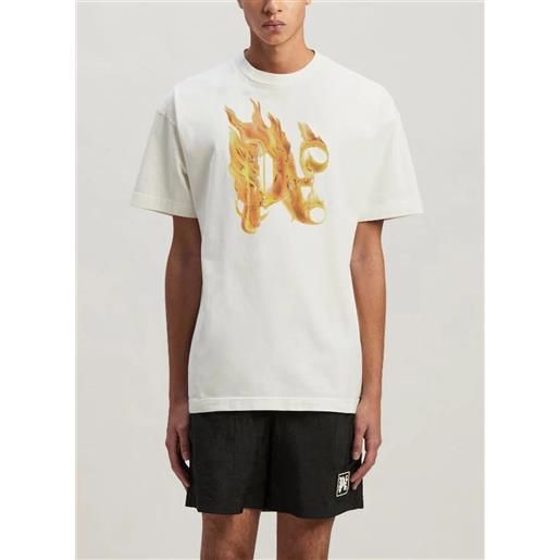 PALM ANGELS t-shirt burning monogram uomo