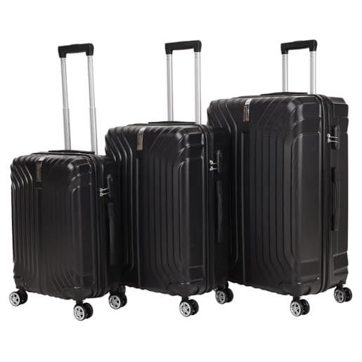 VERTICAL STUDIO valigia da viaggio da 20, 24, 28, 3 pezzi, con cifre, serratura in plastica (abs) a quattro ruote, kittila nero, valigia bagaglio a mano