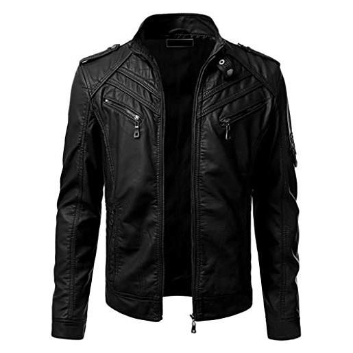 Zilosconcy long jacket sleeve imitation motorcycle men winter leather coat biker zipper top men's coats & jackets felpa palestra