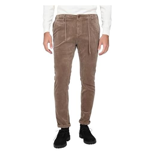 Ciabalù pantaloni uomo in velluto invernali pantalaccio caldo con elastico in vita e laccio elegante (46, grigio)