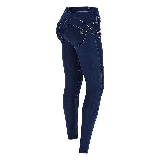 FREDDY - jeans wr. Up® in denim navetta con dettagli stile biker, denim scuro, extra small