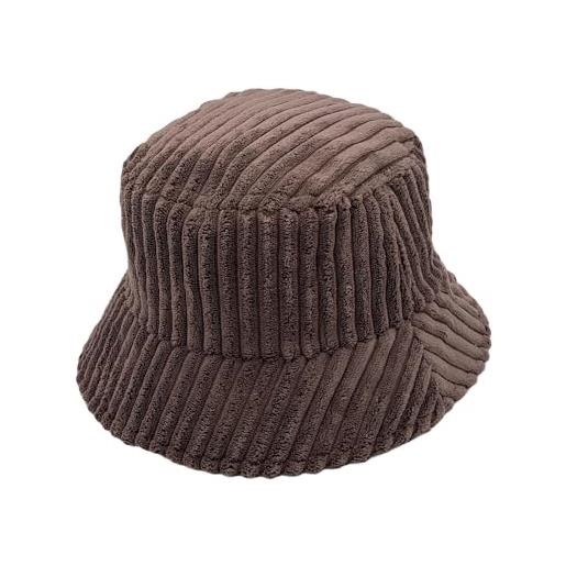 MarkMark ldb1560 - cappello da pescatore invernale in velluto a coste, pieghevole, da viaggio, per uomo e donna, marrone, m