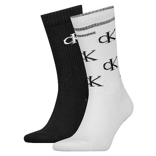 Calvin Klein scattered logo crew socks 2 pairs eu 40-46