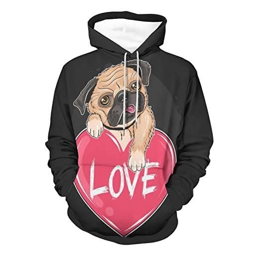 Desheze unisex hoodie amante dei cani carlino felpe con cappuccio maniche lunga pullover stampa 3d sweatshirt per uomo donna 3xl