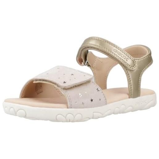 Geox j sandal haiti girl, sandali bambine e ragazze, beige (beige/platinum), 30 eu