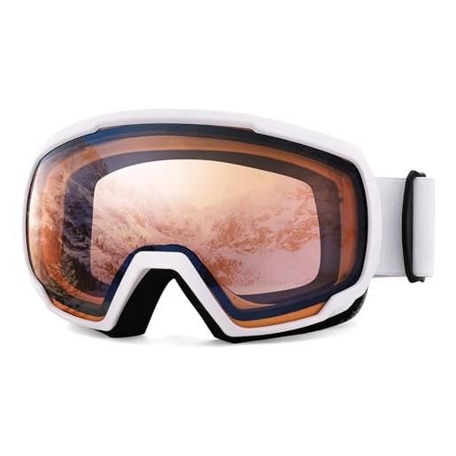 FEISEDY maschere da sci otg occhiali da snowboard, anti nebbia protezione uv400, per uomo, donna, adatto per motoslitta, sci di fondo e altri sport invernali b2960