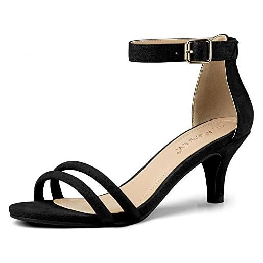 Allegra K donna scarpe con sandali con cinturino alla caviglia e gattino nero 40
