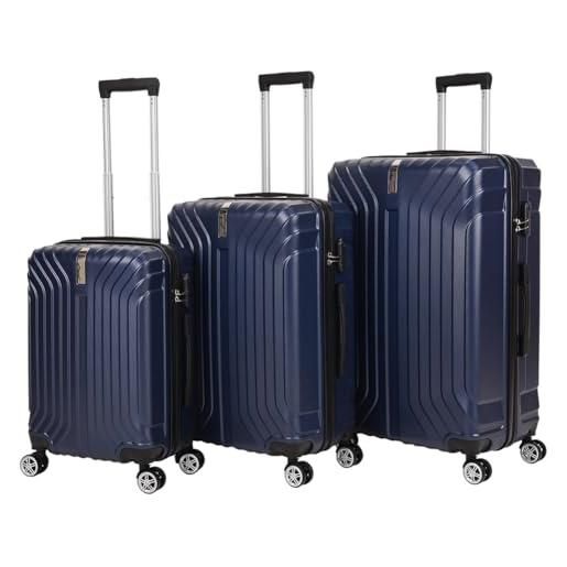 VERTICAL STUDIO valigia da viaggio da 20, 24, 28, set da 3 pezzi, con cifre, lucchetto in plastica (abs) a quattro ruote, kittilä navy, valigia bagaglio a mano