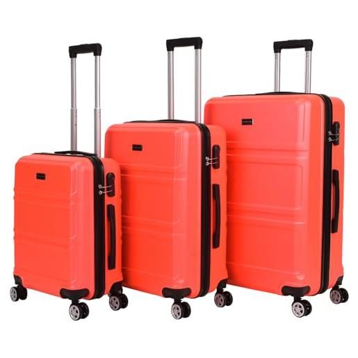 VERTICAL STUDIO valigia da viaggio da 20, 24, 28, set da 3 pezzi, con cifre, lucchetto in plastica (abs) a quattro ruote, ponte coral, valigia bagaglio a mano