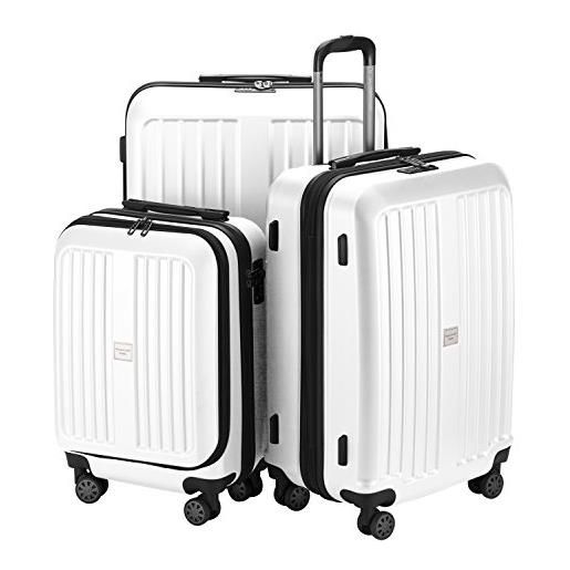Hauptstadtkoffer - x-berg - set di 3 valigie, valigie rigide, trolley, bagaglio da viaggio opaco, set da viaggio, abs, tsa, 4 ruote (s, m e l), bianco