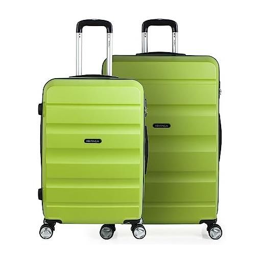 ITACA - set valigie - set valigie rigide offerte. Valigia grande rigida, valigia media rigida e bagaglio a mano. Set di valigie con lucchetto combinazione tsa t71616, pistacchio